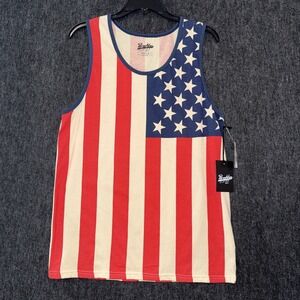 Brooklyn Cloth USA Flag Tank Top Men's Medium American Patriotic 4th of July NWT